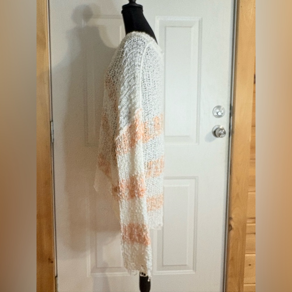 POL Crochet peach and white Oversized Comfy Sweater NWT size Medium - Picture 6 of 15